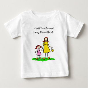 Nomes da Família Mãe e Filha Camisas Personalizada