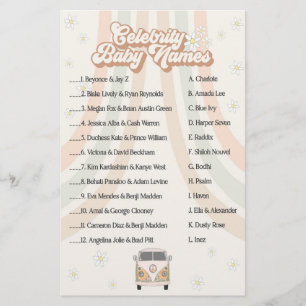 nomes de bebês de celebridades de jogos de chá de