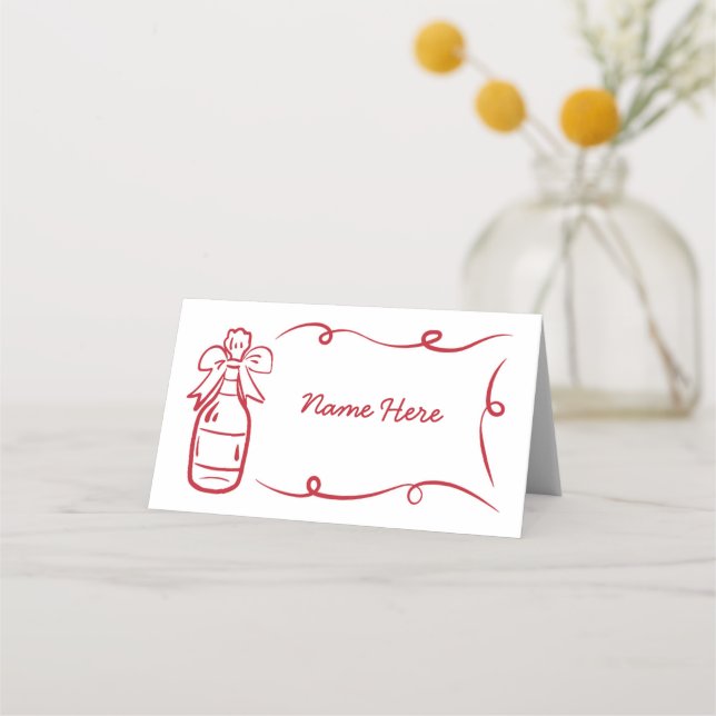 Nomes de Cartões de Casamento Desenhados à Mão (Frente)