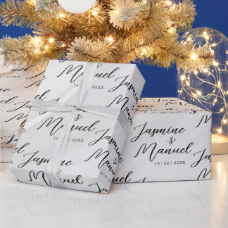 Nomes de Casal Papel de Presente Branco Casamento