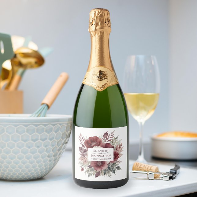 Nomes de Casamentos Florais de Aquarela Elegante B (Criador carregado)