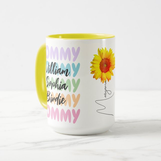 Nomes de Crianças Único em uma Caneca para Cada Mã (Frente Esquerda)