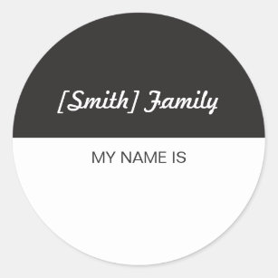 Nomes de etiqueta da família para a reunião ou o