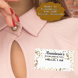 Nomes de etiqueta de papel de Confetti Dourado fes