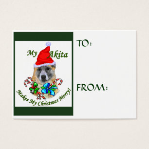 Nomes de etiqueta de presentes de Natal Akita