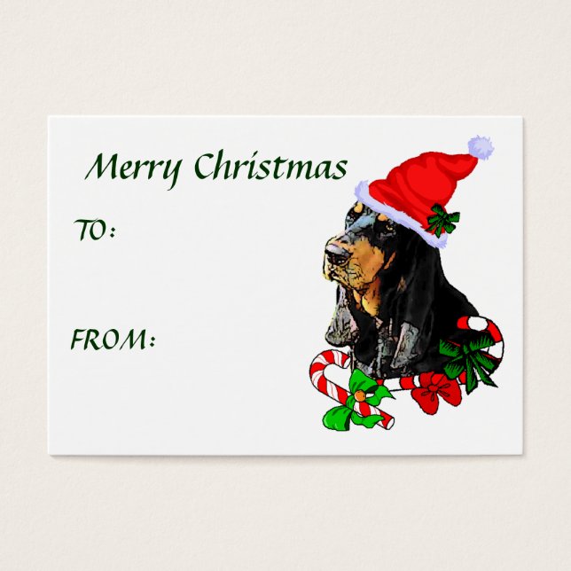 Nomes de etiqueta de presentes de Natal de Black a (Frente)