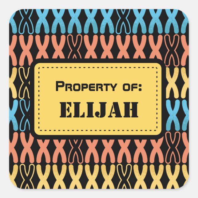 Nomes de etiqueta para crianças - Voltar à escola  (Frente)