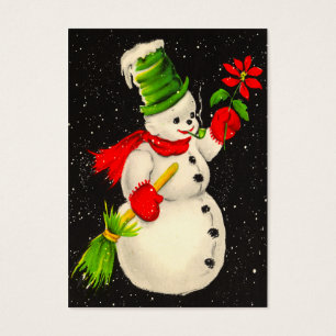 Nomes de etiqueta Vintage Snowman