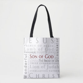 Nomes de Jesus Typografia Tote Bag