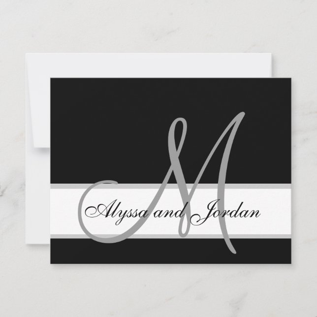 Nomes de Monograma de Placa RSVP de Casamento Mode (Frente)