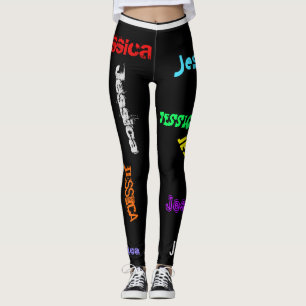NOMES de repetição personalizados letras legging