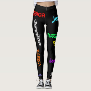 NOMES de repetição personalizados letras legging