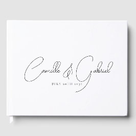 Nomes de Script Negro Livro de Convidado Branco de