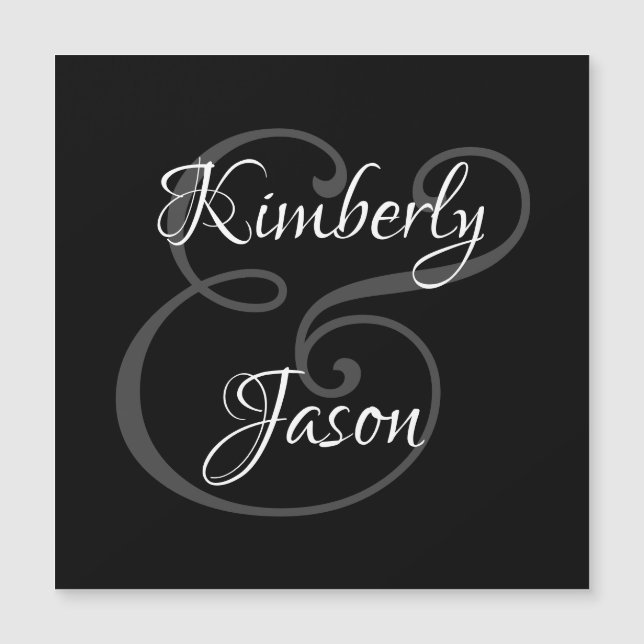 Nomes dele e dela em DIY, Branco e Cinza no Preto (Frente)