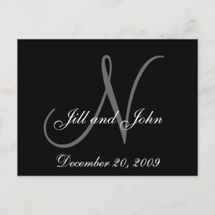 Nomes e anúncio inicial do casamento do monograma