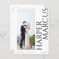 Nomes Laterais Cartão Postal de Save the Date com 