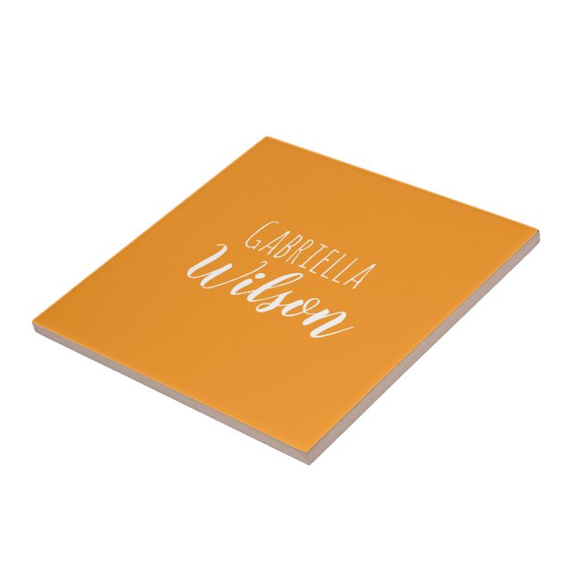 Nomes personalizados laranja moderno minimalista (Lateral)