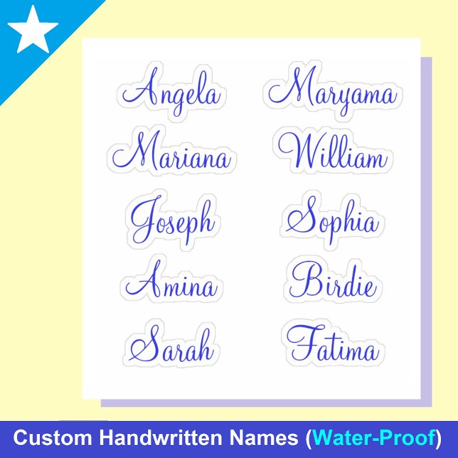 Nomes próprios personalizados 10 | Adesivos de cal (Custom Calligraphy Name Stickers - Personalized Vinyl Decals - Elegant Waterproof Labels for Water B)