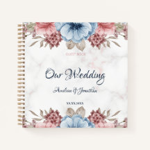 Nook Convidado de Casamento Floral Rustic Blue