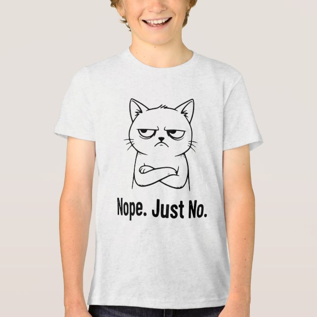 Nope Just No Cat Lover T-Shirt – Funny Gift  (Frente)