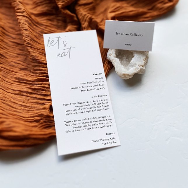 NORA | Cartão de Menu de Casamento Menu Minimalist (Criador carregado)