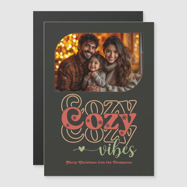 Nordic Ember Holiday Keepsake Christmas Photo (Frente/Verso)