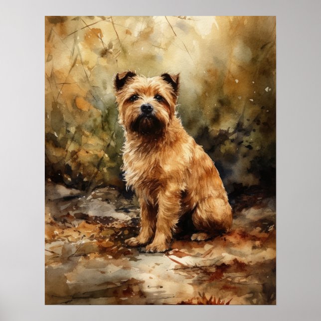 Norfolk Terrier Dog Art Impressão (Frente)