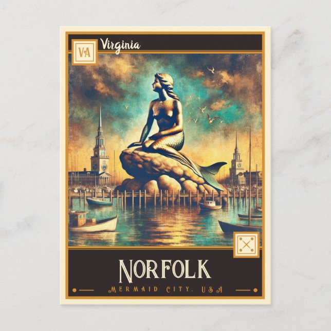 Norfolk, Virgínia | Cartão postal Vintage (Frente)
