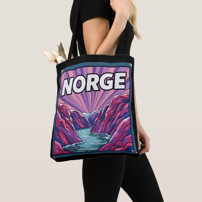 Norge Norwegian Geirangerfjord Fjords Tote Bag (Close Up)