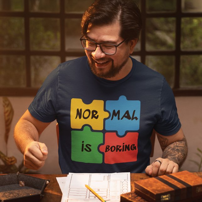 Normal é Consciência sobre Autismo Entedioso (Normal is Boring Autism Awareness Puzzles T-shirt)