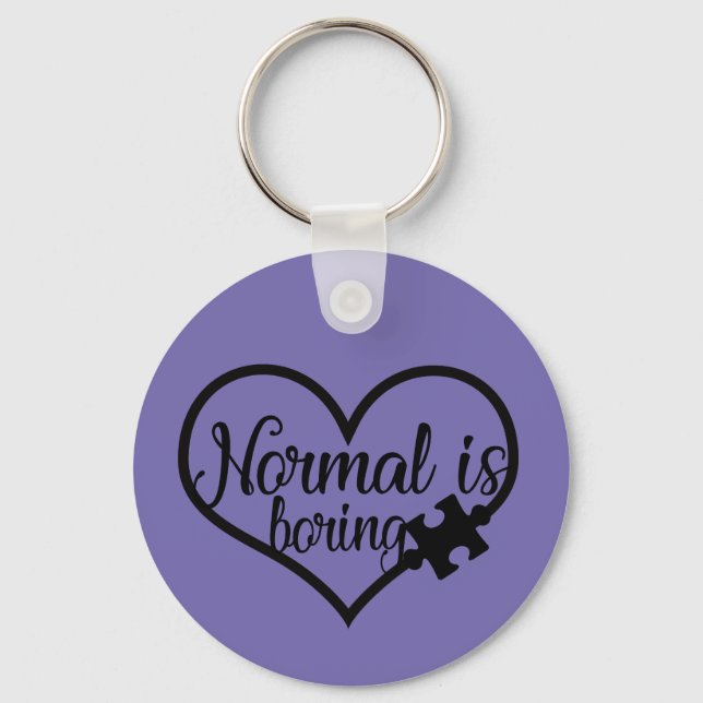 Normal é um Chaveiro de Consciência do Autismo Cha (Frente)