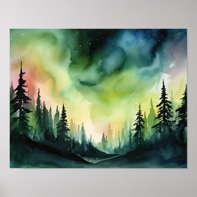 Norte Aurora Borealis Luz Impressão (Frente)