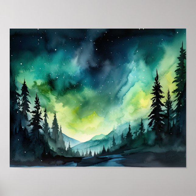 Norte Aurora Borealis Luz Impressão (Frente)