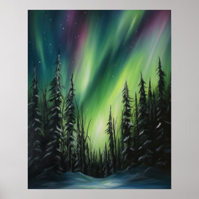 Norte Aurora Borealis Luz Impressão (Frente)