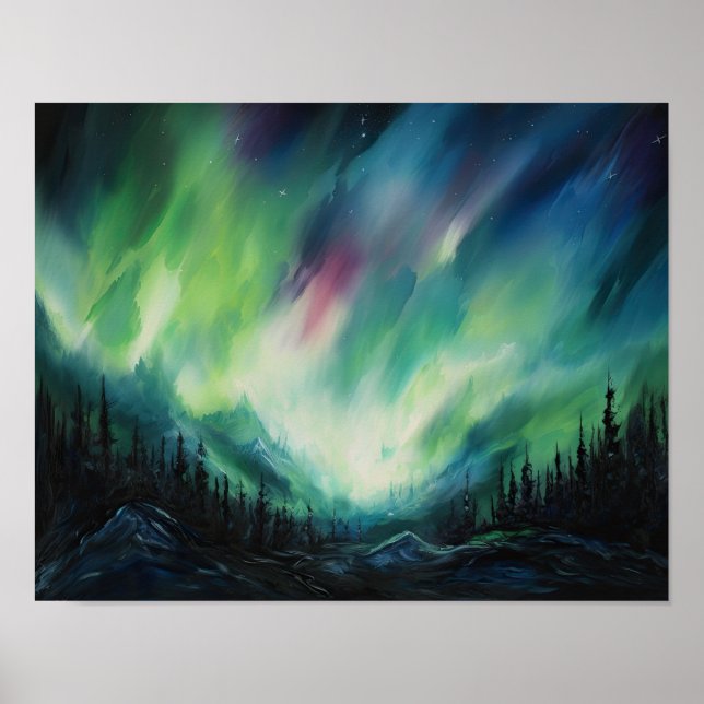 Norte Aurora Borealis Luz Impressão (Frente)