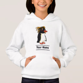 Norte Rockhopper Penguin com texto