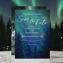 Northern Lights Magical Moment Photo Save the Date
