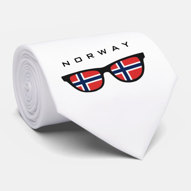 Noruega Sombra texto personalizado e gravata de co (Rolled)