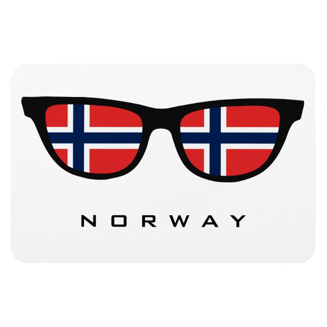 Noruega Sombra texto personalizado e ímã de cor (Horizontal)