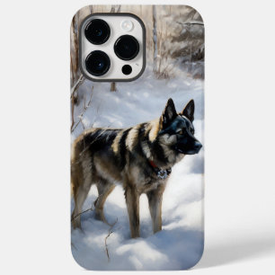 Norueguês Elkhound Deixe Neve Natal