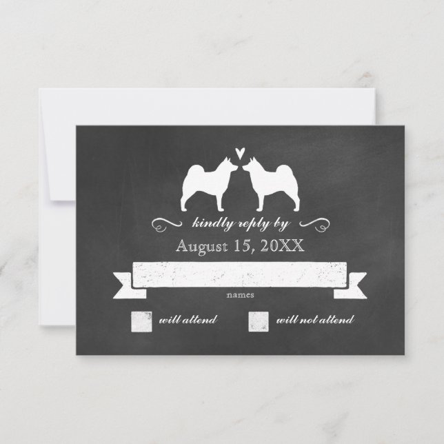 Norueguês Elkhound Silhouettes Wedettes RSVP (Frente)