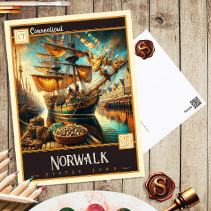 Norwalk, Connecticut   Cartão postal Vintage