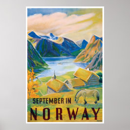 Norway Painting Travel Poster Norwegian Art Print