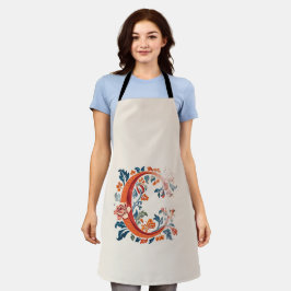 Norwegian Norway Rosemaling Initial C, Apron