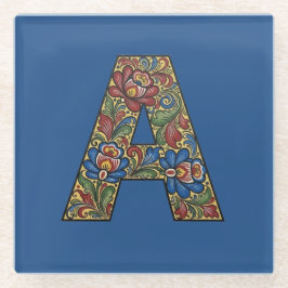 Norwegian Rosemaling Norway Initial Coaster