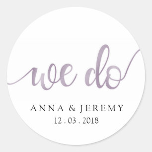 Nós agradecemos-lhe etiqueta roxa do casamento