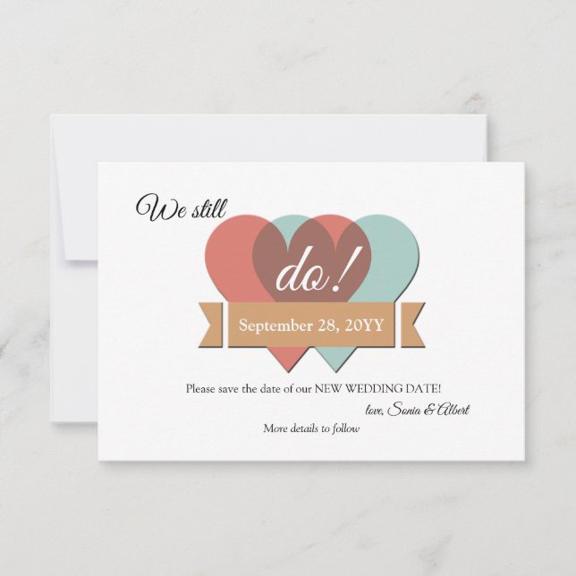 Nós Ainda Fazemos Anúncio de Nova Data de Casament (Frente)