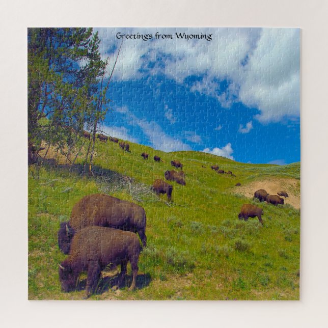 Nós Amamos Bison Wyoming. Quebra-cabeça (Vertical)