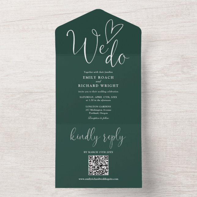 Nós Amamos Codigo QR Casamento Verde Esmeralda (Interno)