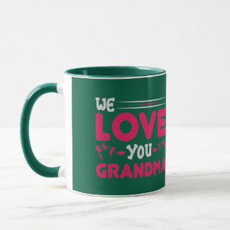 Nós Amamos Você Vovó Cute Duo Tipográfico Caneca d